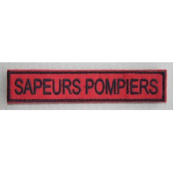 Bande Patro "SAPEURS POMPIERS" fond rouge (à l'unité)