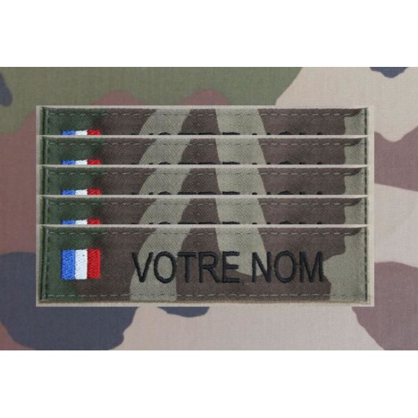 Bandes Patronymiques CAM OTAN CE avec drapeaux de votre choix (par 5)