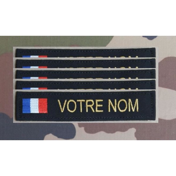 Bandes Patronymiques noires avec drapeaux de votre choix (par 5)