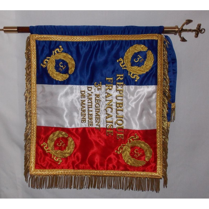 Drapeau Régiment 40 X 40 cm sur hampe avec cravate