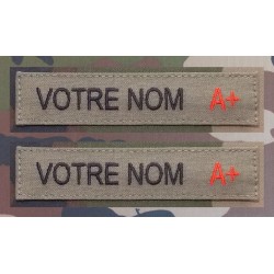 Bande Patronymique Kaki avec groupe sanguin (par 2)