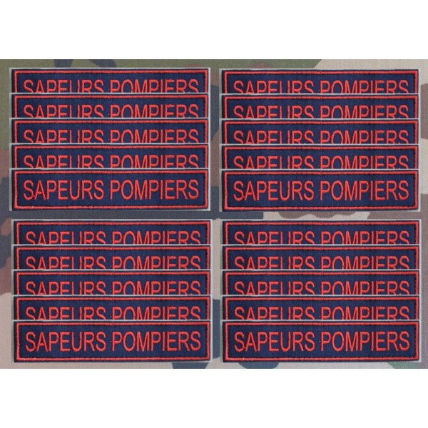 Bandes Patronymiques "SAPEURS POMPIERS" sur fond Bleu