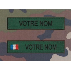 Bandes patronymiques Vertes par 2 (1 avec et 1 sans drapeau)
