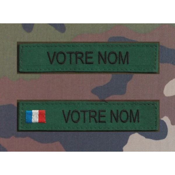 Bandes patronymiques Vertes par 2 (1 avec et 1 sans drapeau)