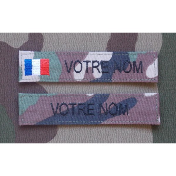 Bandes patronymiques Bariolés fantaisiees par 2 (1 avec et 1 sans drapeau)