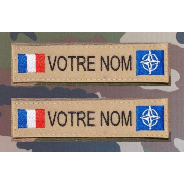 Bandes Patronymiques NATO Coyote avec drapeau France (par 2)