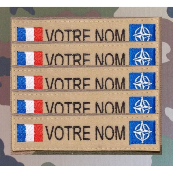 Bandes Patronymiques NATO Coyote avec drapeau France (par 5)