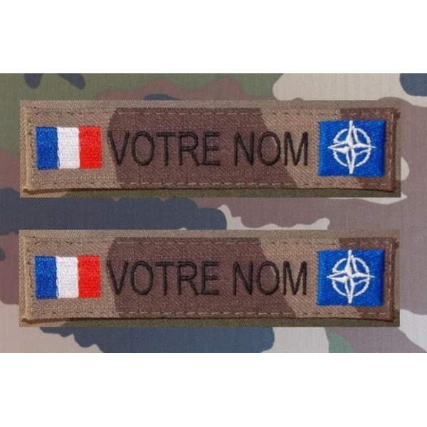 Bandes Patronymiques NATO Félin avec drapeau France (par 2)