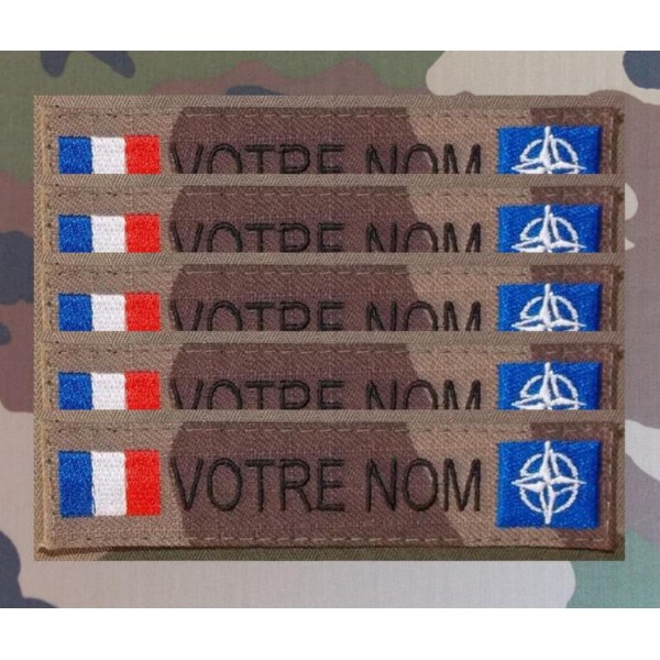 Bandes Patronymiques NATO Félin avec drapeau France (par 5)