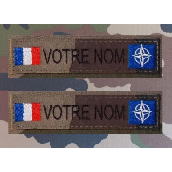 Bandes Patronymiques NATO CE avec drapeau France (par 2)