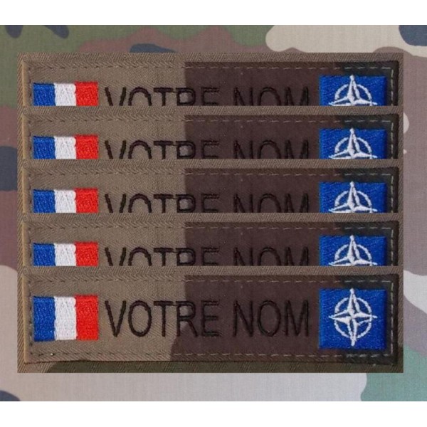 Bandes Patronymiques NATO CE avec drapeau France (par 5)