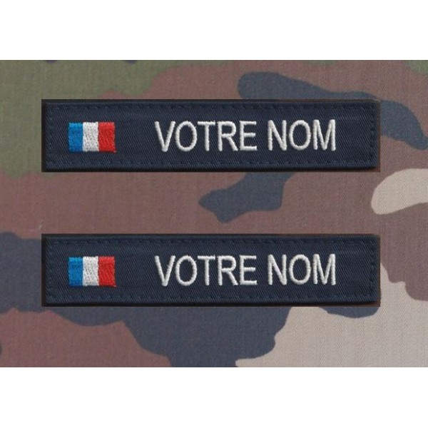 Bandes Patronymiques Bleus Marines avec Drapeaux France (par 2)