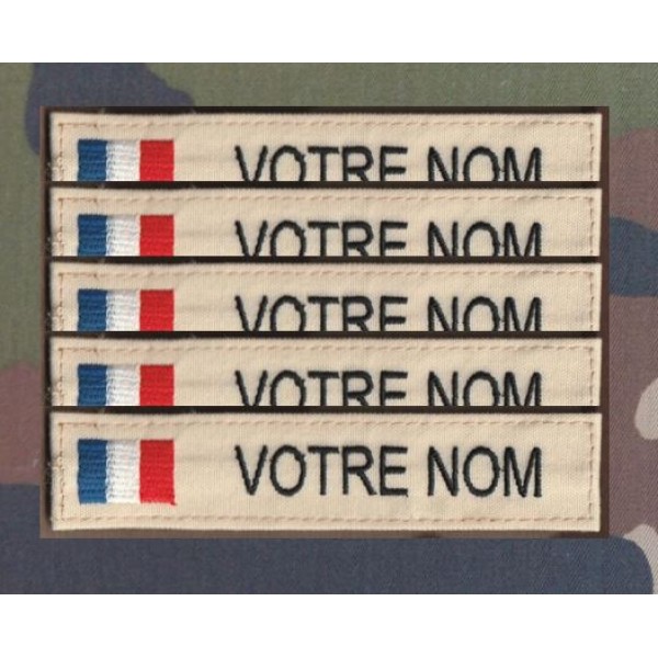 Bandes Patronymiques crème clair avec drapeaux France par 5