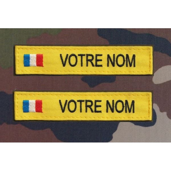 Bande Patronymique Jaune avec drapeau France (par 2)