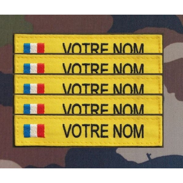 Bande Patronymique jaune avec drapeau France (par 5)