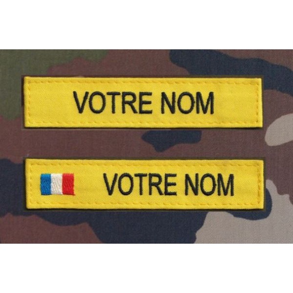 Bande patronymique Jaune par 2 (1 avec et 1 sans drapeau)