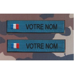 Bande Patronymique Bleu ciel avec drapeau France (par 2)