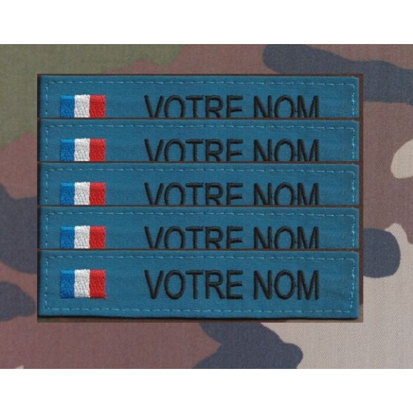 Bande Patronymique Bleu Ciel avec drapeau France (par 5)