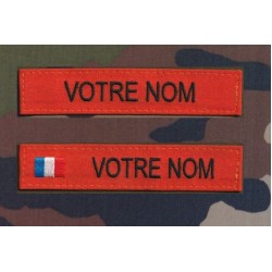 Bande patronymique Orange par 2 (1 avec et 1 sans drapeau)