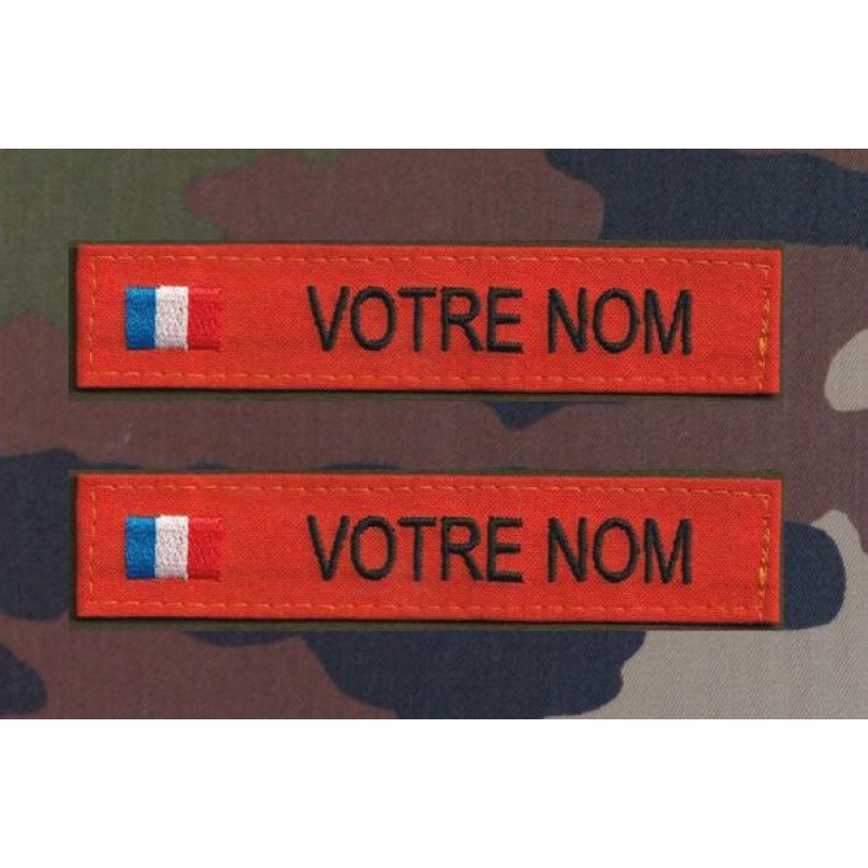 Bande Patronymique blanche avec drapeau France (par 2)
