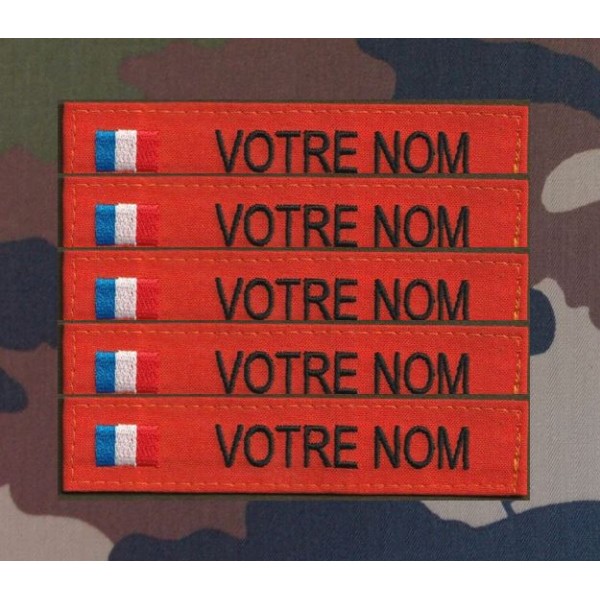 Bande Patronymique Orange avec drapeau France (par 5)