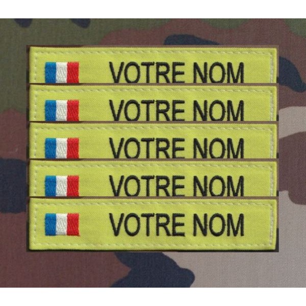 Bande Patronymique Verte Pomme avec drapeau France (par 5)