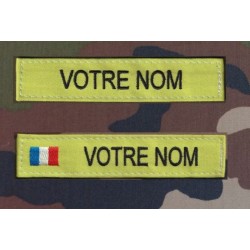 Bande patronymique Vert Pomme par 2 (1 avec et 1 sans drapeau)