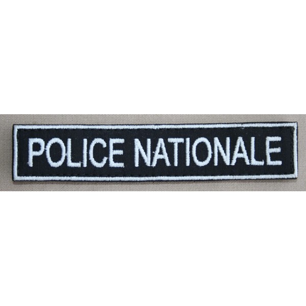 Bande Patro "POLICE NATIONALE" sur fond noir (par 25)