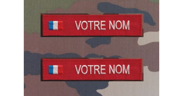Bandes Patronymiques Rouges avec Drapeaux (par 2)