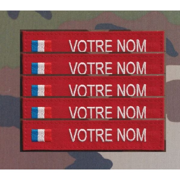 Bandes Patronymiques Rouges avec drapeaux France(par 5)
