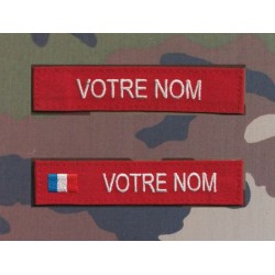 Bande patronymique Rouge par 2 (1 avec et 1 sans drapeau)