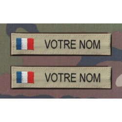 Bande patronymique Vert Amande avec drapeaux France (par 2)