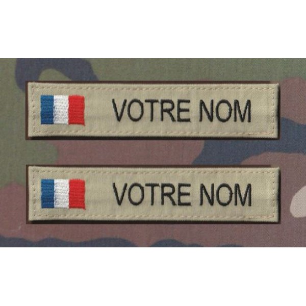 Bande patronymique Vert Amande avec drapeaux France (par 2)