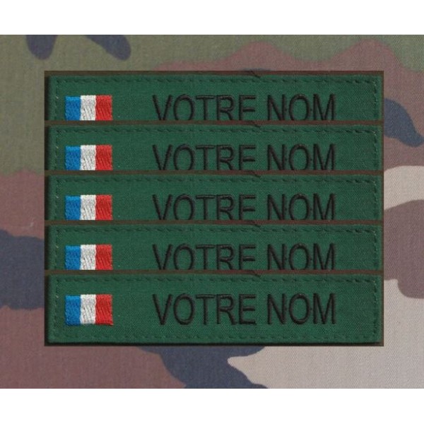 Bandes Patronymiques Vertes avec drapeaux France (par 5)