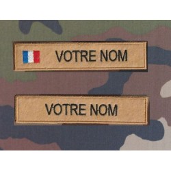 Bande patronymique sur feutre Marron Clair par 2 (1 avec et 1 sans drapeau)