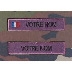 Bande patronymique sur feutre Violet par 2 (1 avec et 1 sans drapeau)