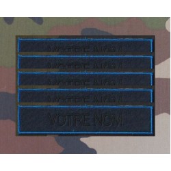 Bande patronymique sur feutre bleu (par 5)