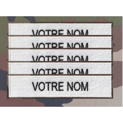 Bande patronymique sur feutre blanc (par 5)