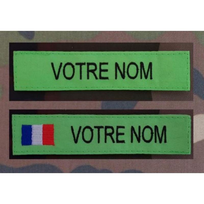 Bande patronymique Verte Flaschi par 2 (1 avec et 1 sans drapeau)