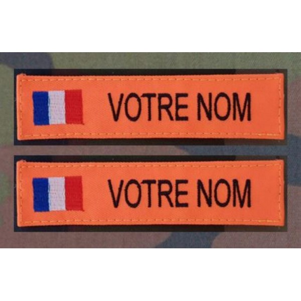 Bande Patro orange Flaschi avec drapeau France (par 2)