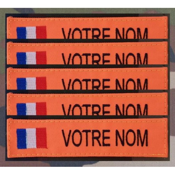 Bande Patro orange Flaschi avec drapeau France (par 5)