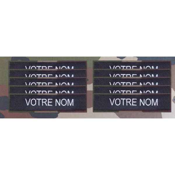 Bande patro brodé sur velcros Noire (par 10)
