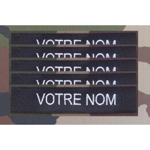 Bande Patro Brodé sur Velcros Noire (par 5)
