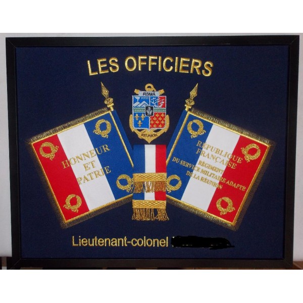 Cadre  avec drapeau du Régiment