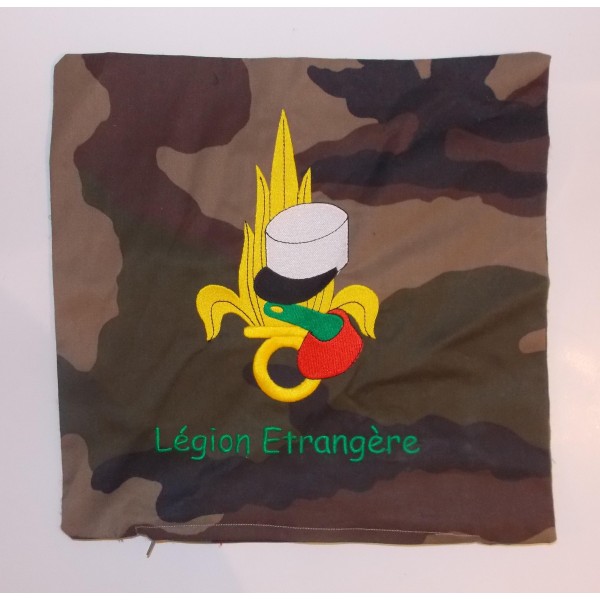 Housse de coussin brodé Légion Étrangère personnalisé