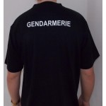 T-shirt Gendarme Noir floqué coton