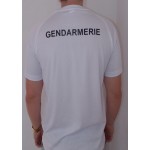 T-shirt Technique Blanc Gendarmerie avec Grade (SPRINTEX Micro respirant)