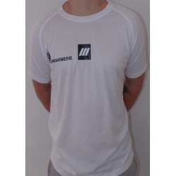 T-shirt Technique Blanc Gendarmerie avec Grade (SPRINTEX Micro respirant)