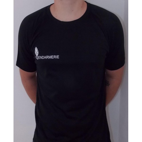 T-shirt Technique Noir Gendarmerie (SPRINTEX Micro respirant)