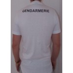 T-shirt Gendarme Blanc floqué coton